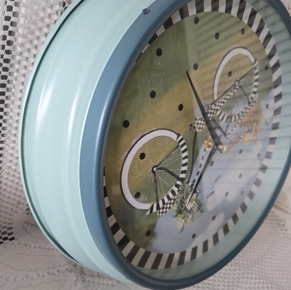 MacKenzie-Childs Bike Ride Retro-Style Clock - Picture 5 of 10